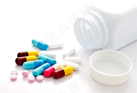 五彩颜色的药跟药瓶