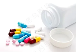 五彩颜色的药跟药瓶