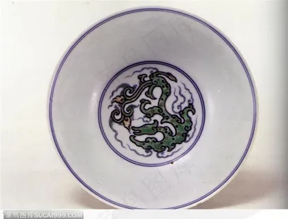 中华传统-盘龙花纹的瓷碗 中华传统-盘龙花纹的瓷碗