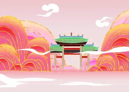 国潮鎏金佛山祖庙城市地标建筑