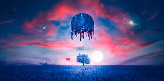 元宇宙世界天空背景墙风景