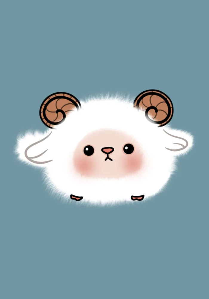 雾霾蓝雪白小羊