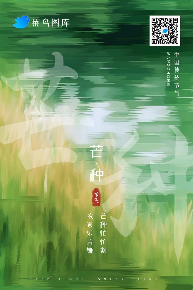 芒种传统节气简约海报(2000x3000)psd模版下载