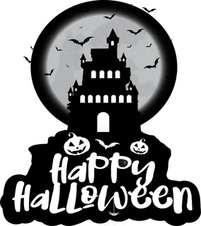 万圣节节日卡通素材城堡节日招牌