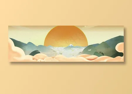 中国风水墨banner海报背景