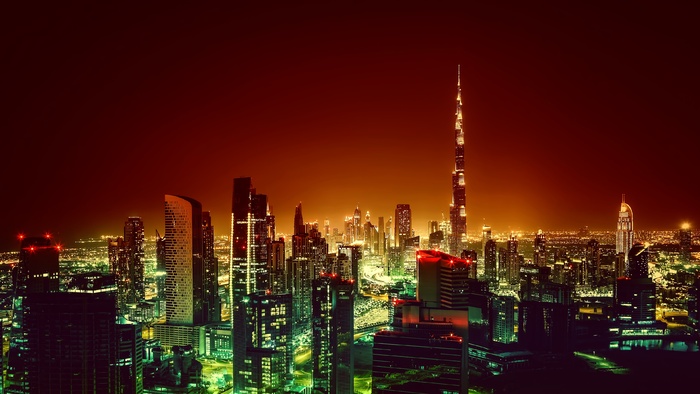 欧式城市建筑夜景