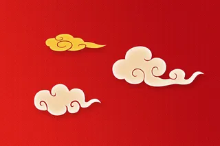 中国风古典传统图案边框纹理祥云灯笼装饰线条PSD背景素材