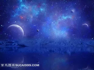 月亮美丽图片海报素材星球背影倒影图片星空
