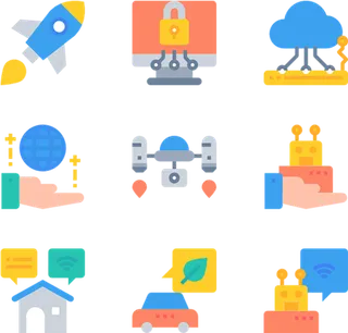 卡通火箭流程数据库科技kv主视觉素材