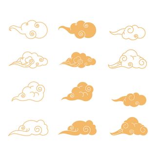 中国风古典式线条祥云纹底纹图案纹理装饰背景素材AI素材