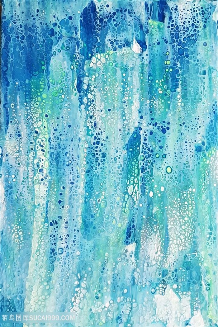 水彩抽象蓝色艺术油画挂画