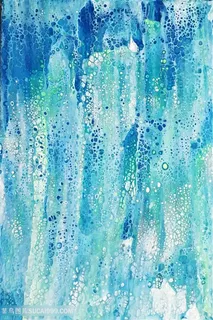 水彩抽象蓝色艺术油画挂画