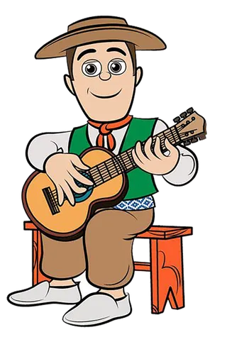 弹琴卡通人物