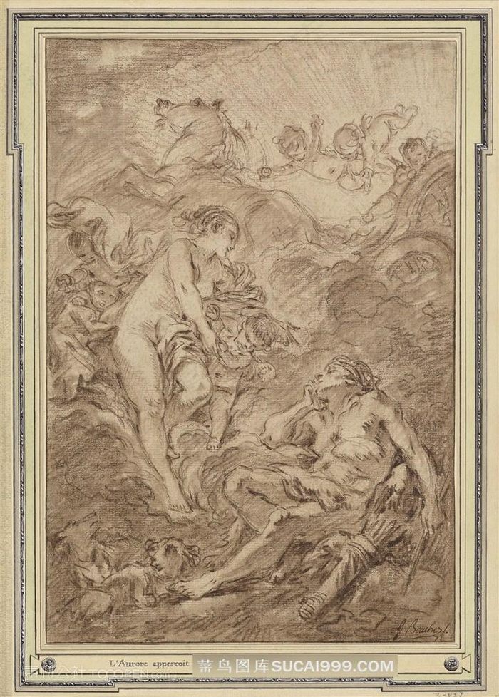 素描女士风景画装饰画