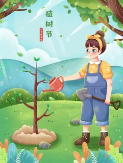植树节插画312