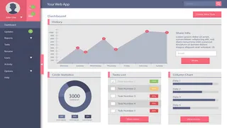 可视化大数据科技网页后台管理图表软件AI界面PSD模版素材源文件