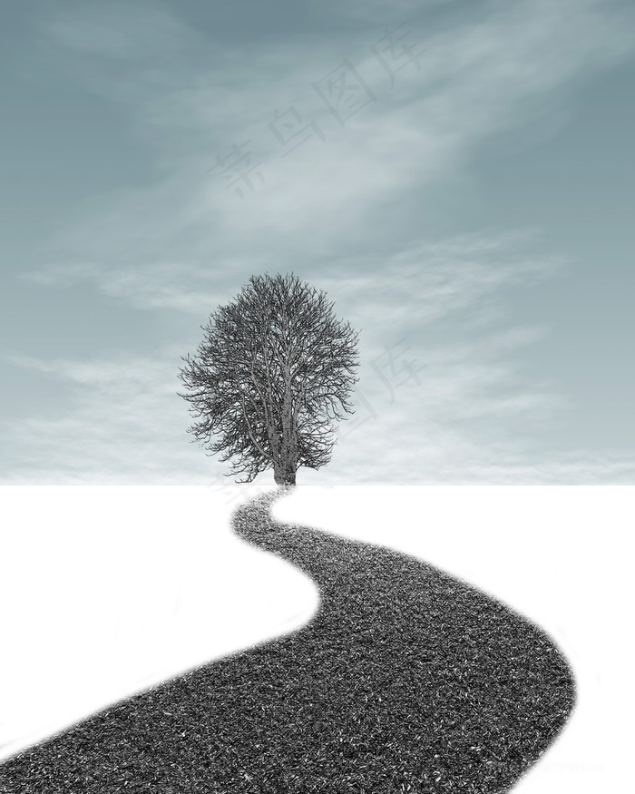 梦之路高清道路大树装饰画