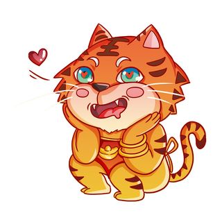 PNG免扣2022虎年新年春节元旦卡通老虎形象图片插画PSD设计素材