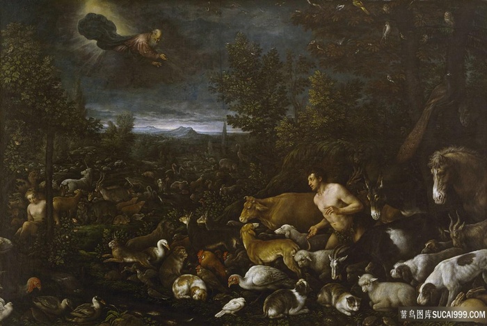 山林牛羊人物风景画油画