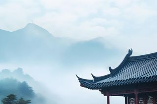 国风建筑意境背景