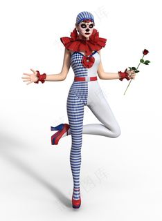 女性小丑3D模型图片
