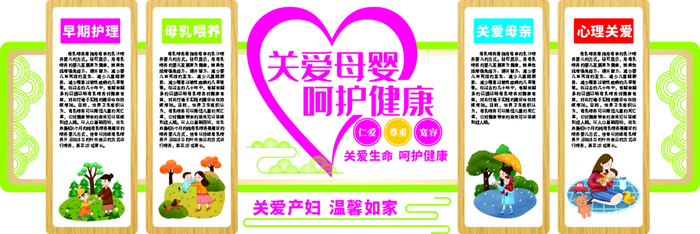 关爱母婴健康文化墙cdr矢量模版下载