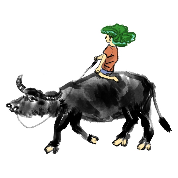 清明清明节卡通牧童骑牛