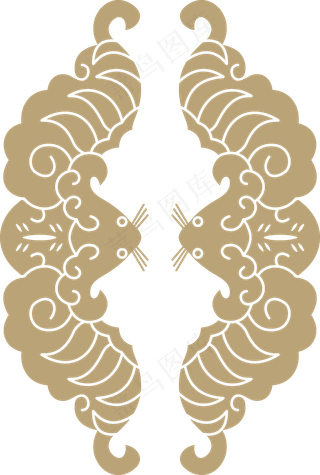 中国风传统吉祥寓意图案古代喜庆祥瑞纹样纹饰PNG免抠