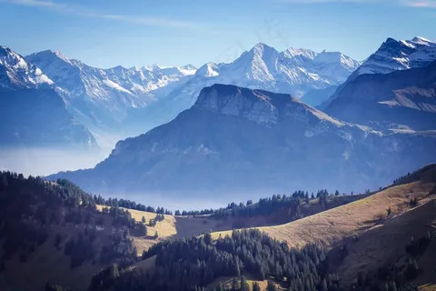 清晨阿尔卑斯山景观图片 清晨阿尔卑斯山景观图片