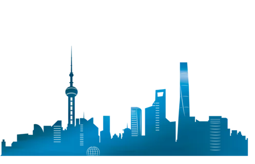 上海标志建筑剪影图