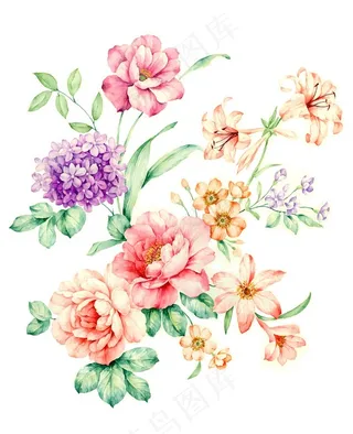 背景墙花 花纹 水墨花图片