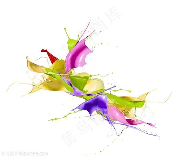 多彩油漆喷溅效果创意图