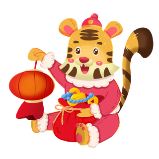 2022虎年卡通老虎形象拜年图案素材图片插图素材