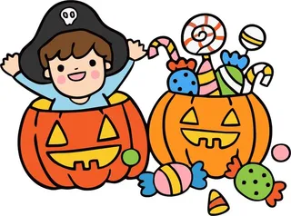 万圣节打扮海盗卡通