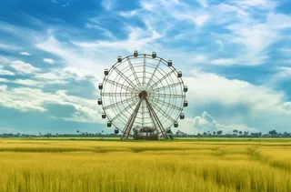 大天空和摩天轮北京东村风格浅黄色摄影图