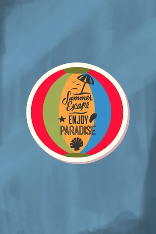 夏天海报矢量插画扁平风格