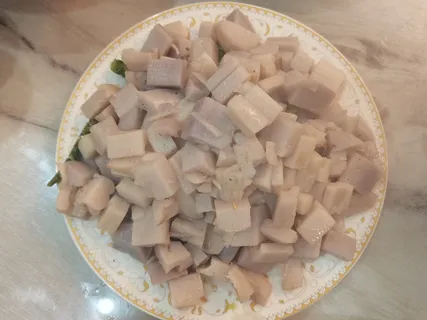 炝炒藕丁菜品菜谱图片