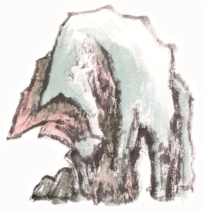 大山石头美图国画素材