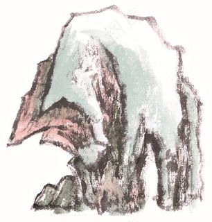 大山石头美图国画素材