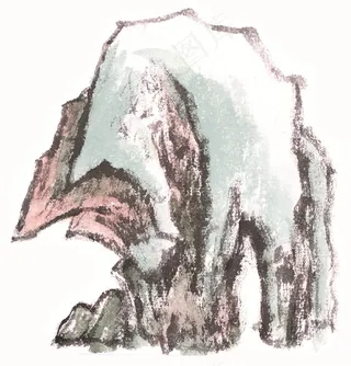 大山石头美图国画素材