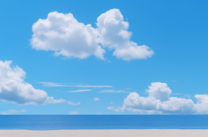 蓝海白云碧海风格极简主义摄影图