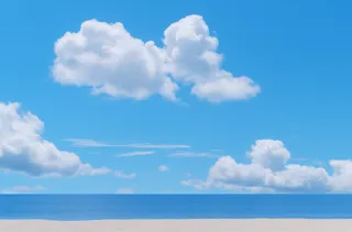 蓝海白云碧海风格极简主义摄影图