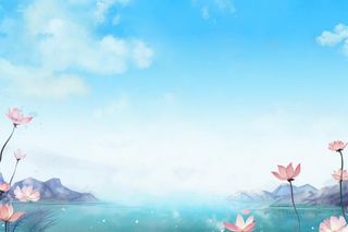 水墨大气国风荷花荷叶背景