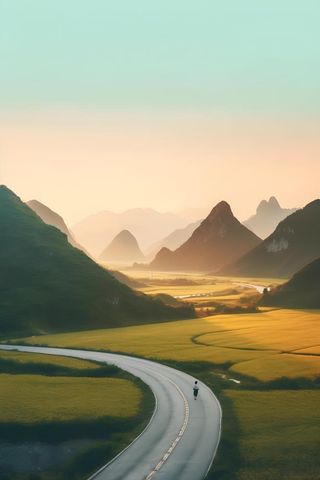 马路田园树林大气背景
