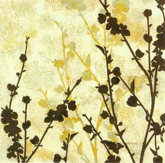 唯美花枝复古插画