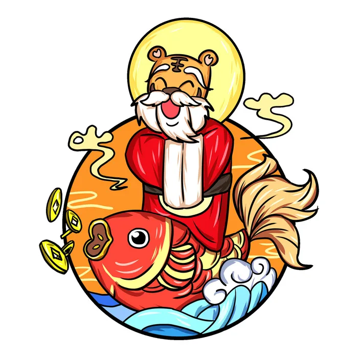 PNG免扣2022虎年新年春节元旦卡通老虎形象图片插画PSD设计素材psd模版下载