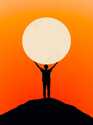 手举太阳影子创意霸气图