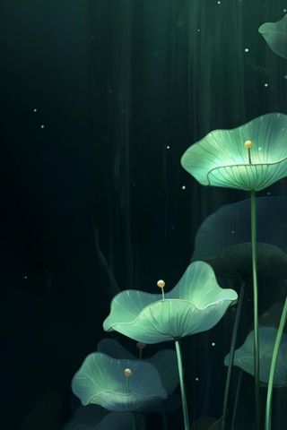 国风夜晚荷花荷叶大气背景