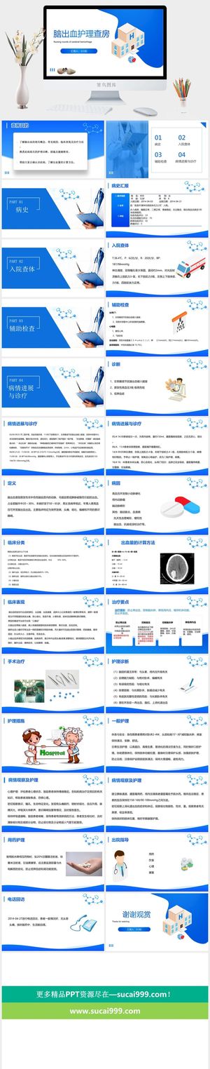 疾病脑出血PPT模板