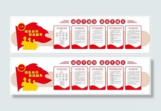 退役军人服务中心制度党建文化墙